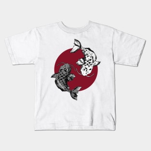 Japanese Koi Fish Circle Kids T-Shirt